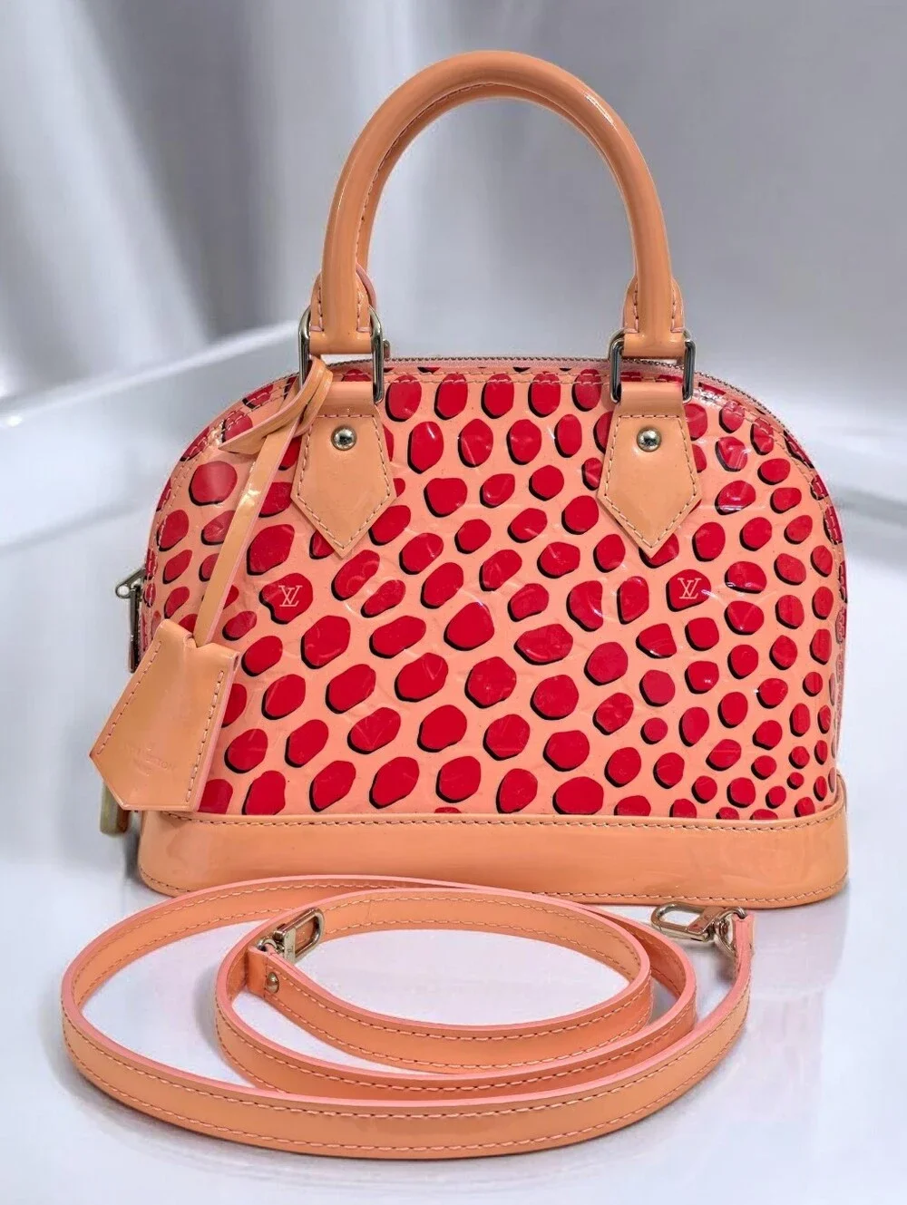 Louis Vuitton Limited Edition Alma BB Monogram Vernis Jungle Dot Crossbody Bag